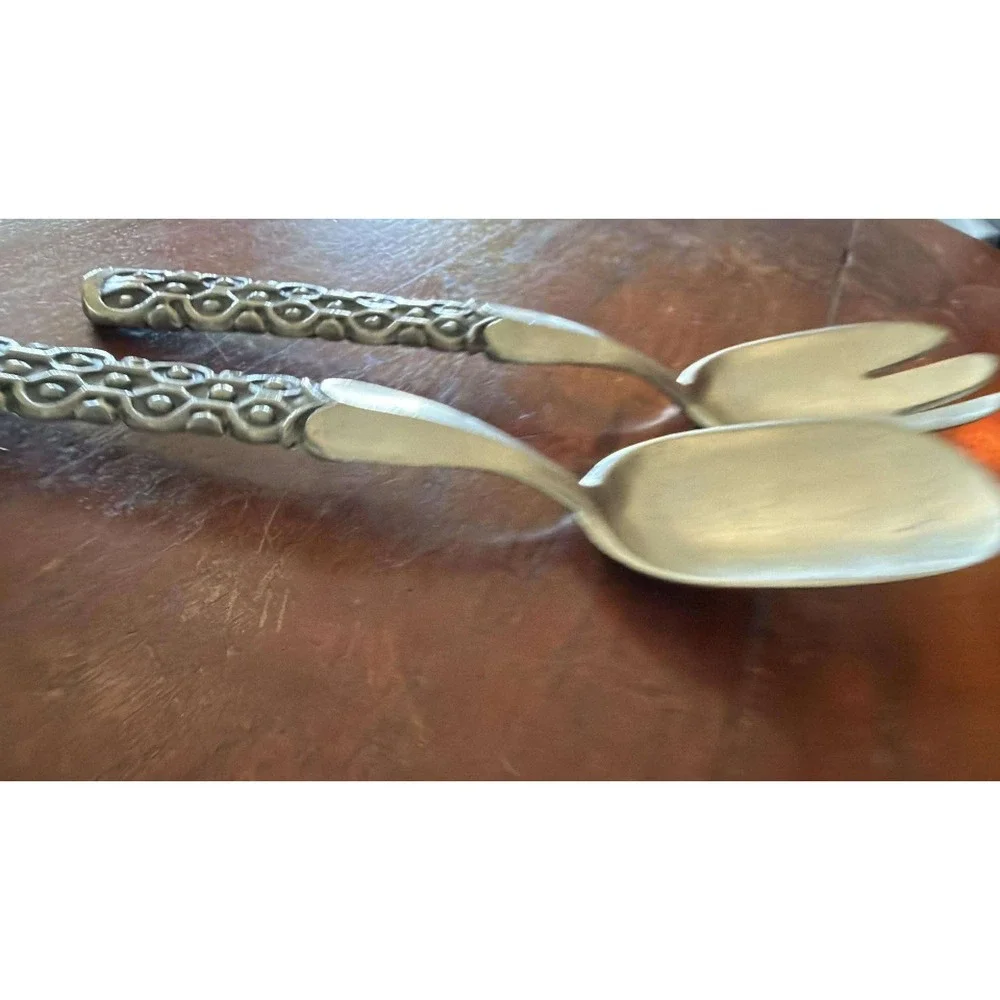 Vintage David Andersen Salad Serving Set Pewter MCM Scandinavian Nordic